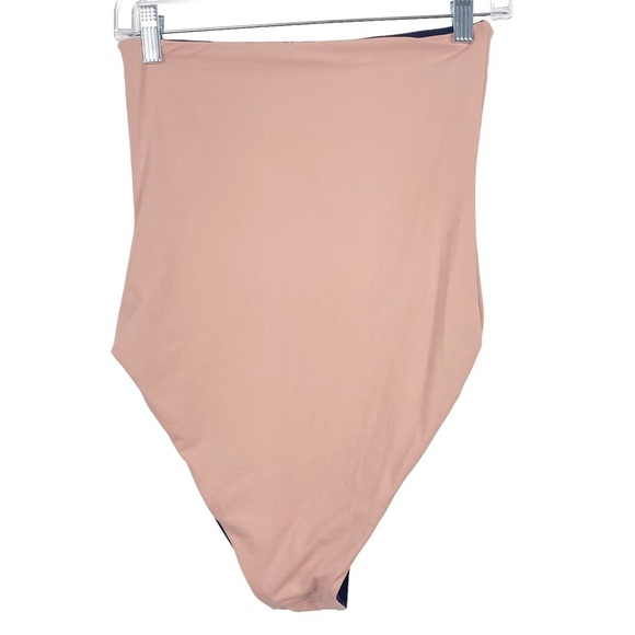 KYA SWIM Havana Reversible Strapless One Piece Bathing Suit Swim Black Tan Rose - Picture 4 of 11